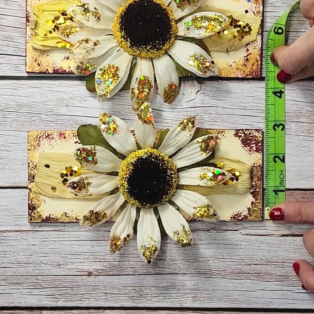 Countrycore Thanksgiving Glitter Sunflower Wood Fall Autumn Wall Decor H…